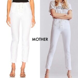 MOTHER White Ankle & Cropped Jeans